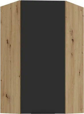 Produktbild von Hoher Eckschrank LUNARA 1 – 60 x 60 cm, Schwarz/Eiche Artisan
