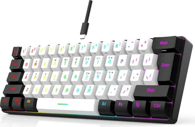 Produktbild von Kompakt-Tastatur mit 61 Tasten und RGB-Beleuchtung für PC und Laptop