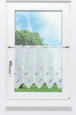Produktbild von Scheibengardine Plauener Spitze - Kräutergarten  (Bx H) 65.60cm * 49cm Grün/grasgrün