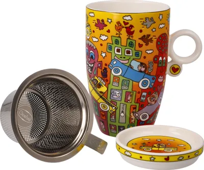 Produktbild von Goebel Rizzi Not Getting Around the Traffic Teetasse mit Deckel und Sieb