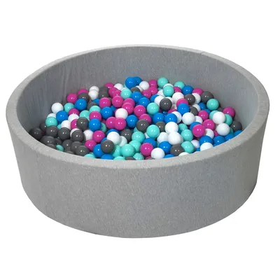 Produktbild von Bällebad für Kinder, ca. 125 cm, Spielfläche + 600 Bälle weiß, blau, pink, türkis