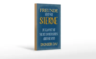 Produktbild von Holzschild Spruch 18x12cm Freunde sind wie Sterne immer da