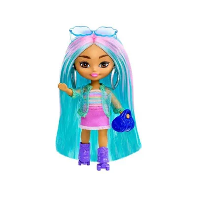 Image de Poupée Barbie Extra Mini Minis avec cheveux bleus Mattel