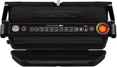 Zdjęcie produktu dla Tefal OptiGrill + GC7228, Czarny, Stal nierdzewna, Prostokątny, 800 cm², 40 x 20 mm, Aluminium