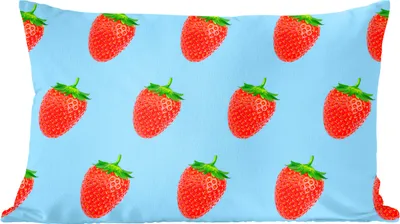 Produktbild von MuchoWow® Zierkissen Sofakissen Wohnzimmer Dekokissen 50x30 cm Erdbeere - Muster - Sommer - Wohnzimmerdekoration - Polster mit Photo