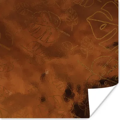 Produktbild von MuchoWow® Poster Muster - Bronze - Luxus - Gold 75x75 cm - Wand Dekoration