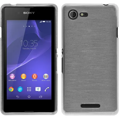 Produktbild von PhoneNatic Case kompatibel mit Sony Xperia E3 - weiß Silikon Hülle brushed + 2 Schutzfolien