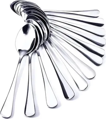 Produktbild von Set mit 12 kleinen ovalen Kaffeelöffeln aus Edelstahl – 12 cm