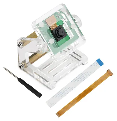 Obrázok produktu pre 5MP kamera pre Raspberry Pi s nastaviteľným držiakom a pripojovacím káblom