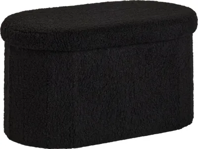 Zdjęcie produktu dla Składana owalna ławka z tkaniny bouclé, 72 x 39 cm, MOKA