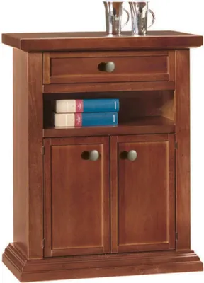 Immagine prodotto di Milani Home - mobile portatelefono in legno massello 64 x 32 x 80 cm, tinta noce