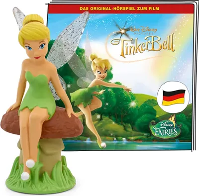 Produktbild von Tonies Hörfigur Disney Tinkerbell, magnethaftend, handbemalt, mit NFC-Chip, abwaschbar, ca. 54 Min. Spielzeit, Beige-Grün