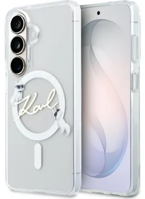 Produktbild von KARL LAGERFELD case passend für SAMSUNG S26 KLHMS26S5HKSCAH (Magnetic IML KC Script) transparent