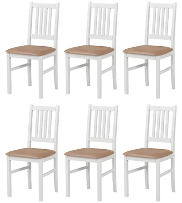 Image de ESSZIMMERSTUHL - Lot de 6 chaises de salle à manger, modèle Bos, couleur blanche, référence 292