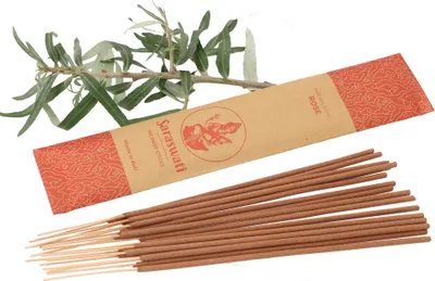 Produktbild von Saraswati Räucherstäbchen, Balinesische Räucherstäbchen - Rose, Braun, 25*5*0,5 cm, Räucherstäbchen aus Bali