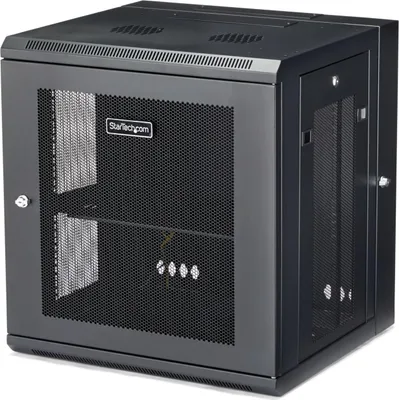 Obrázok produktu pre StarTech.com RK12WALHM, Nástenný regál, 12U, 90 kg, Zámok, Vylepšená správa káblov, 28,9 kg