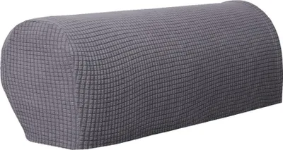 Produktbild von 2 Stück staubdichte Armlehnenbezüge für Stühle, Sessel, Sofas, Liegesessel und Couches (Hellgrau)