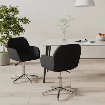 Obrázok produktu pre vidaXL Stoličky do jedálne 2 ks. Otočné čierna látka