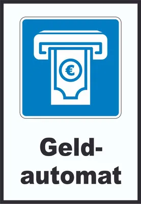 Produktbild von Geldautomat Schild A4 Rückseite selbstklebend
