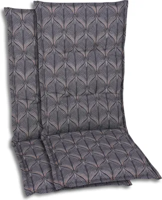 Produktbild von GO-DE Textil, Sesselauflage Hochlehner, 2er-Set, Farbe: anthrazit, Maße ca.: 120 cm x 50 cm x 7 cm