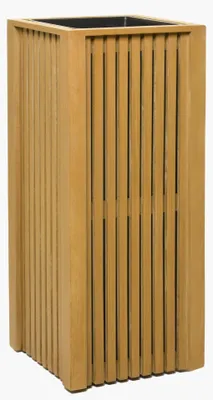 Produktbild von VIVANNO Pflanzkübel Holz BLOCK auf Rollen Säule, Hellbraun Maserung - 32x32x75 cm