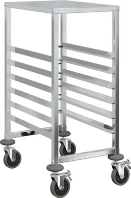 Zdjęcie produktu dla Wózek na tace z 6 pojemnikami GN 39x55x87 cm Stal nierdzewna