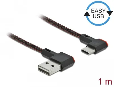 Obrázok produktu pre DeLOCK USB2.0-Kabel A-TypC: 1m, schwarz/rot, 1 m, USB A, Micro-USB B, USB 2.0, Čierna