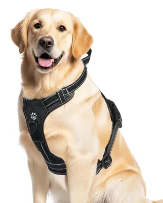 Anti-Zug-Hundegeschirr für große Hunde, reflektierend, S, Schwarz