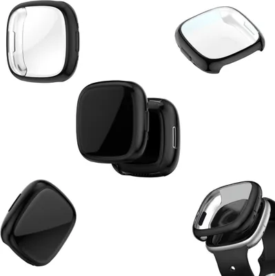 Produktbild von Pro Fitbit Versa 4 Nárazuvzdorné pouzdro TPU Ochranné silikonové pouzdro Cover Bag Black
