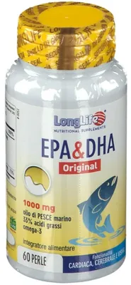 Produktbild von Nahrungsergänzungsmittel EPA DHA Omega-3 Kapseln, 180mg EPA, 120mg DHA, 60 Stück