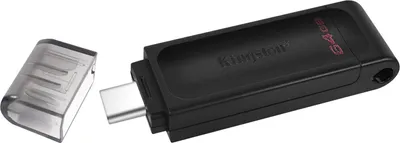 Obrázek produktu pro Kingston Technology DataTraveler 64GB 70 s rozhraním USB-C 3.2 1. generace, 64 GB, USB typu C, 3.2 Gen 1 (3.1 Gen 1), Čepice, 7 g, Černá