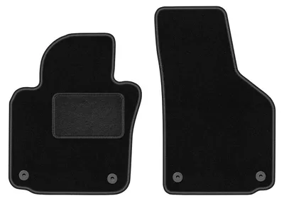 Produktbild von Velours-Fußmatten Vorne passend für Volkswagen Eos (Cabrio, Bj. 2005-2015) –  schwarz, passgenau, mit Befestigungen set 2 Stk. - STANDARD