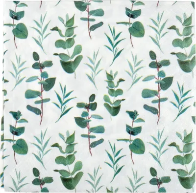 Image de 20 serviettes en papier Branche d'eucalyptus