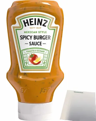 Produktbild von Heinz Spicy Burger Sauce (400ml Flasche) + usy Block