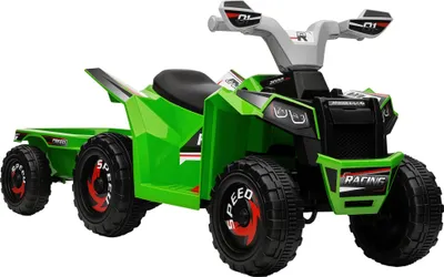 Immagine prodotto di HOMCOM Quad per bambini, quad elettrico per bambini, auto elettrica da 6 V con rimorchio in metallo, verde