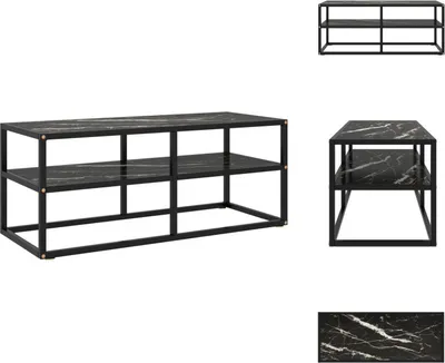 Obrázok produktu pre vidaXL TV skrinka čierna s čiernym mramorovým sklom 100x40x40 cm - TV nábytok