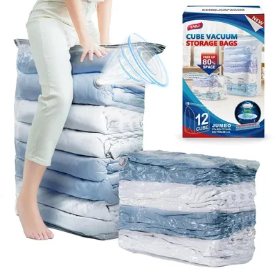 Produktbild von Vakuumbeutel für Kleidung, 10 Jumbo Würfel, 80 x 100 x 38 cm, Transparent