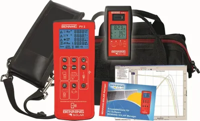 Produktbild von Benning Kennlinienmessgeräte-Set PV 2, SOLARManager, SUN 2, Umhängetasche, 1 Stk.