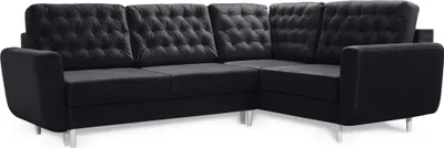 Produktbild von Robin Linda Ecksofa mit Schlaffunktion 2X Bettkasten Kissen Sofa L-Form Schlafsofa Freistehende Eckcouch Schlafcouch Wohnzimmermöbel Wohnlandschaft Rechts Schwarz