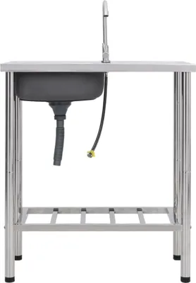 Immagine prodotto di Lavello da Campeggio Vasca Singola con Rubinetto Acciaio Inox