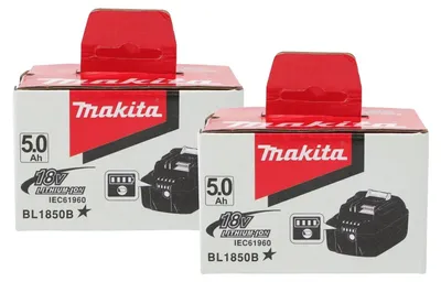 Obrázek produktu pro Nabíjecí lithium-iontová baterie, vysoká kapacita, rychlé nabíjení, Makita, 5 Ah x 2