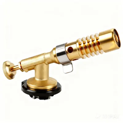 Küchenfackel aus Messing, Flamme bis 1300°C, ergonomisch
