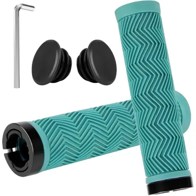 Imagen del producto de Puños ergonómicos para bicicleta, antideslizantes, para bicicleta de montaña, 22 mm, color turquesa