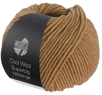 Produktbild von Lana Grossa COOL WOOL Superbig Mélange 50 g extravoluminöse Wolle 80 m Farbe 230 - Karamell meliert