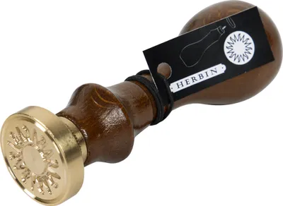 Produktbild von Jacques Herbin 3x Rundes Siegel mit Holzgriff, Symbol - Soleil 40254T