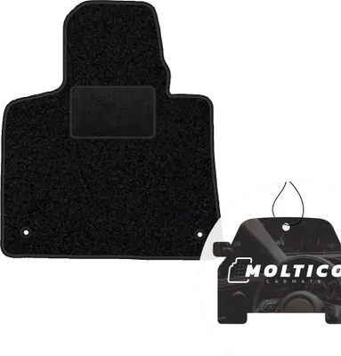 Produktbild von moto-MOLTICO Fahrer Fußmatte Auto Velours Fahrerseite Autoteppiche Schwarz Fahrermatte 1-teilig passend für Citroen C4 Picasso II 2013-2019