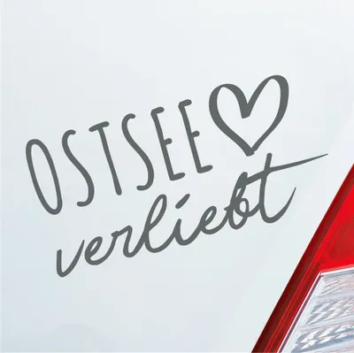 Produktbild von Auto Aufkleber Ostsee verliebt Herz See Osten East Liebe Car 19x10 cm Grau Sticker Heckscheibenaufkleber