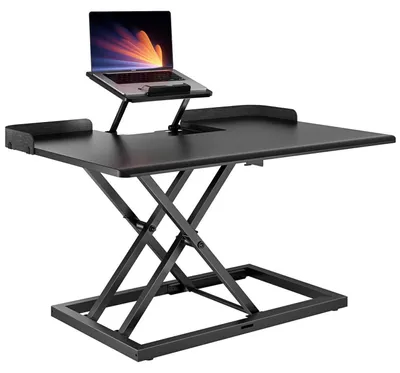 Image de Plateau de bureau surélevé, réglable en hauteur, dimensions 79x54 cm, réglage continu de 6,2 à 42 cm, capacité de charge jusqu'à 8 kg