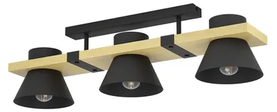 Immagine prodotto di Plafoniera Vintage Maccles Acciaio Nero 3 Luci E27