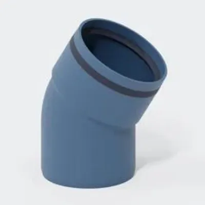 Produktbild von POLOPLAST Bogen, DN125, POLO-KAL XS, PP-MD, Ø125mm, 30°, blau, 1 Stk.
